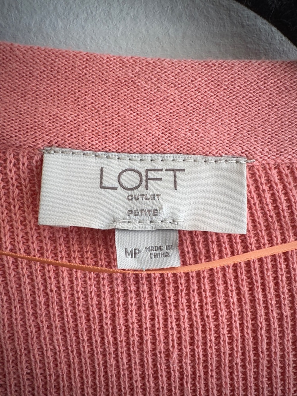 LOFT Coral Pink Open-Front Women's Cardigan - Picture 2 of 5